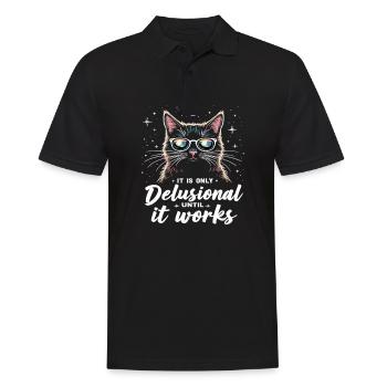 Chat délirant Chat Chats rétro Amoureux des chats - Polo Homme - noir - Devant - Kai (181cm)