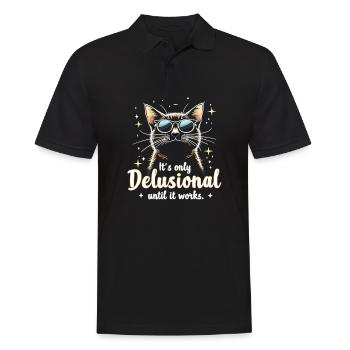 Chat délirant Chat Chats rétro Amoureux des chats - Polo Homme - noir - Devant - Kai (181cm)