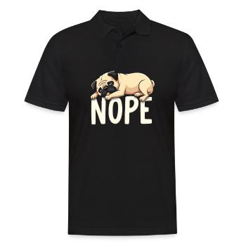 Carlin Carlin Chien paresseux NOPE Carlin Dicton - Polo Homme - noir - Devant - Kai (181cm)