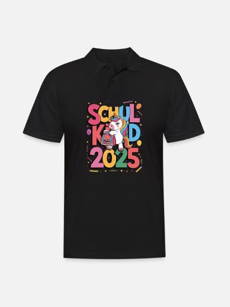 Schulkind 2025 Einschulung Schulanfang - Männer Poloshirt - Schwarz