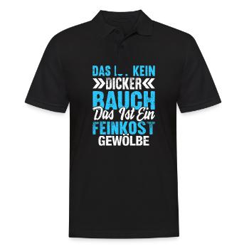 Feinkostgewölbe Fun Shirt – Kein dicker Bauch - Männer Poloshirt - Schwarz - Vorne - Kai (181cm)