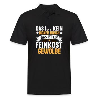 Feinkostgewölbe Fun Shirt – Kein dicker Bauch - Männer Poloshirt - Schwarz - Vorne - Kai (181cm)