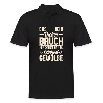 Das ist kein dicker Bauch – Feinkostgewölbe Shirt - Männer Poloshirt - Schwarz - Vorne - Kai (181cm)