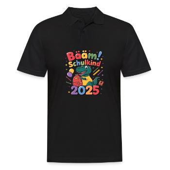 Schulkind 2025 Einschulung Schulanfang - Männer Poloshirt - Schwarz - Vorne - Kai (181cm)