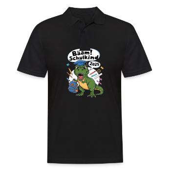 Schulkind 2025 Einschulung Schulanfang - Männer Poloshirt - Schwarz - Vorne - Kai (181cm)