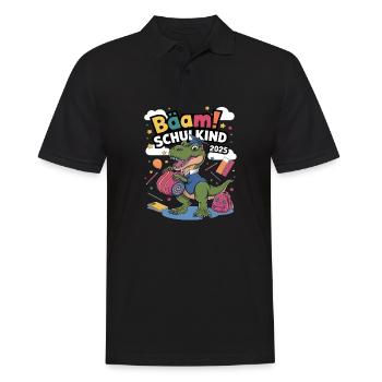 Schulkind 2025 Einschulung Schulanfang - Männer Poloshirt - Schwarz - Vorne - Kai (181cm)