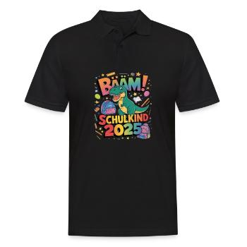 Schulkind 2025 Einschulung Schulanfang - Männer Poloshirt - Schwarz - Vorne - Kai (181cm)