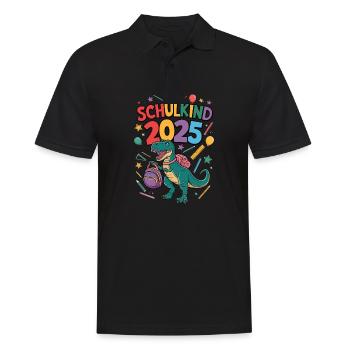 Schulkind 2025 Einschulung Schulanfang - Männer Poloshirt - Schwarz - Vorne - Kai (181cm)