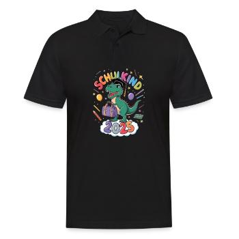Schulkind 2025 Einschulung Schulanfang - Männer Poloshirt - Schwarz - Vorne - Kai (181cm)