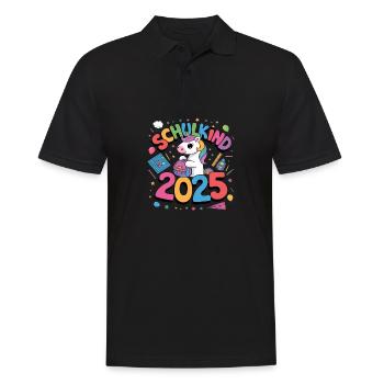 School Child 2025 School Enrollment Back to School - Men's Polo Shirt - black - Front - Kai (181cm)