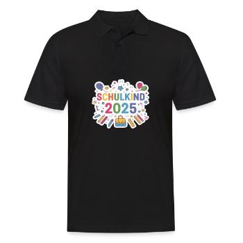 School Child 2025 School Enrollment Back to School - Men's Polo Shirt - black - Front - Kai (181cm)