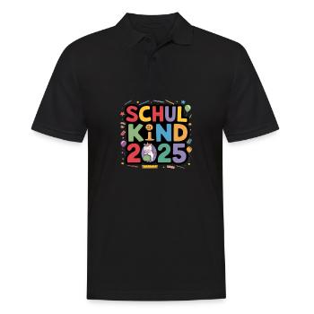 School Child 2025 School Enrollment Back to School - Men's Polo Shirt - black - Front - Kai (181cm)