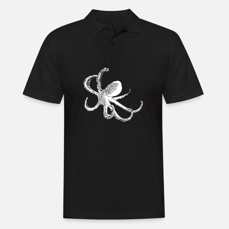 Oktopus - Krake - Männer Poloshirt - Schwarz