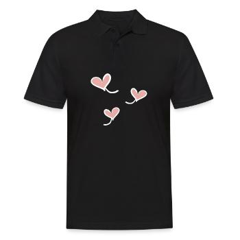 drei herzen - Männer Poloshirt - Schwarz - Vorne - Kai (181cm)