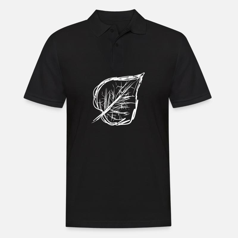 Blatt Natur - Männer Poloshirt - Schwarz