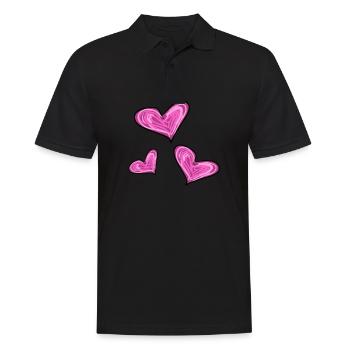 Heart Heart - Men's Polo Shirt - black - Front - Kai (181cm)