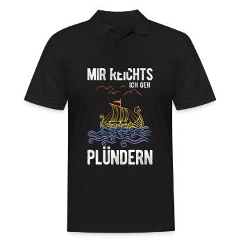 Nordische Wikinger Mir Reichts Ich Geh Plündern - Männer Poloshirt - Schwarz - Vorne - Kai (181cm)