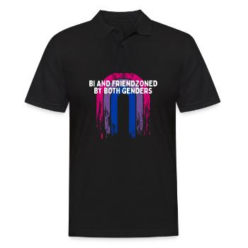 Friendzoned by Both Genders Bisexual Single Bi - Men's Polo Shirt - black - Front - Kai (181cm)