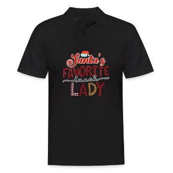 Santa's Favorite Lunch Lady - Männer Poloshirt - Schwarz - Vorne - Kai (181cm)