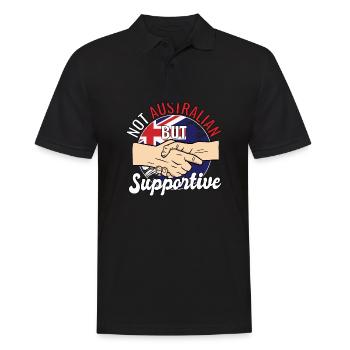 Pas australien mais voyageur solidaire Touriste - Polo Homme - noir - Devant - Kai (181cm)