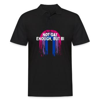 Pas assez gay mais bisexuel LGBTQ Bi Pride - Polo Homme - noir - Devant - Kai (181cm)