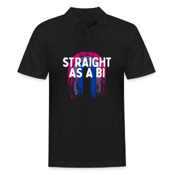 Straight as a Bi Bisexual Sayings Bi Pride Quotes - Männer Poloshirt - Schwarz - Vorne - Kai (181cm)
