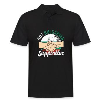 Not Bulgarian But Supportive Country Traveler - Men's Polo Shirt - black - Front - Kai (181cm)