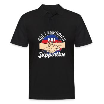 Pas cambodgien mais un voyageur de campagne solidaire - Polo Homme - noir - Devant - Kai (181cm)