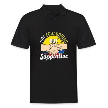 Pas équatorien mais un voyageur de campagne solidaire - Polo Homme - noir - Devant - Kai (181cm)