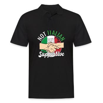Not Italian But Supportive Country Traveler Italy - Männer Poloshirt - Schwarz - Vorne - Kai (181cm)