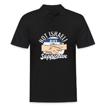 Not Israeli But Supportive Country Traveler - Männer Poloshirt - Schwarz - Vorne - Kai (181cm)