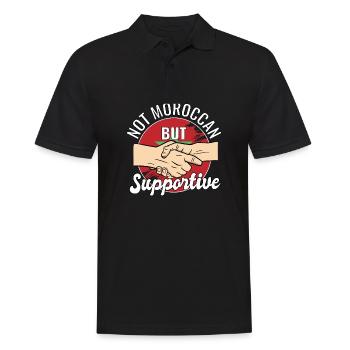 Not Moroccan But Supportive Country Traveler - Männer Poloshirt - Schwarz - Vorne - Kai (181cm)
