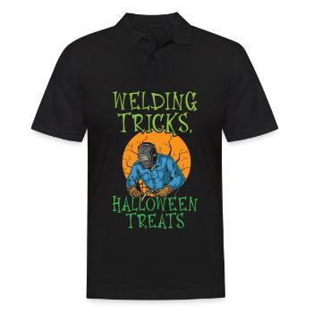 Astuces de soudeur Halloween traite Soudeur Ha - Polo Homme - noir - Devant - Kai (181cm)