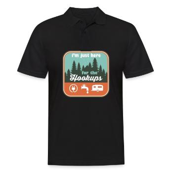 I'm Just Here For the Hookups RV Camping - Männer Poloshirt - Schwarz - Vorne - Kai (181cm)