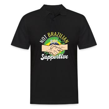 Pas brésilien mais favorable aux voyages dans le pays - Polo Homme - noir - Devant - Kai (181cm)