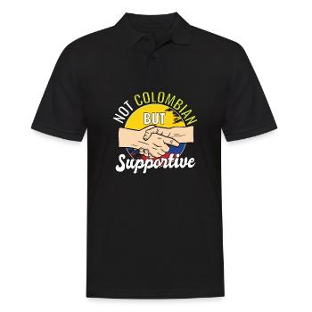 Not Colombian But Supportive Country Traveler - Männer Poloshirt - Schwarz - Vorne - Kai (181cm)
