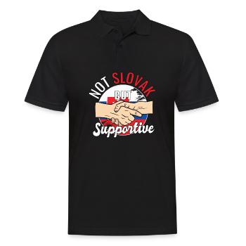 Not Slovak But Supportive Country Traveler - Männer Poloshirt - Schwarz - Vorne - Kai (181cm)
