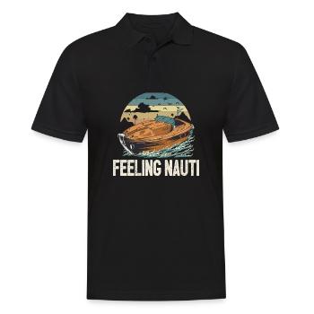 Feeling Nauti Motorboating Meme Pontoon Captain - Polo Homme - noir - Devant - Kai (181cm)