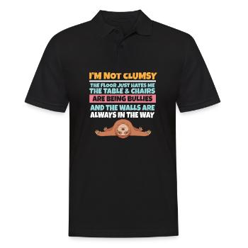 I'm Not Clumsy The Floor Hates Me Foolish Sloth - Men's Polo Shirt - black - Front - Kai (181cm)