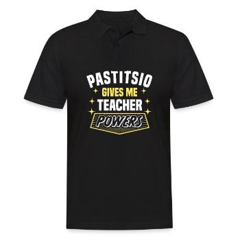 Pastitsio Gives Me Teacher Powers Funny Professor - Men's Polo Shirt - black - Front - Kai (181cm)