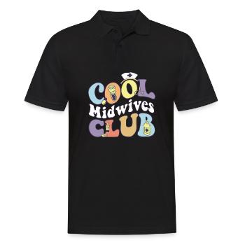 Cool Midwives Club Doula Squad Sage-femme - Polo Homme - noir - Devant - Kai (181cm)
