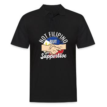 Pas philippin mais voyageur de campagne solidaire - Polo Homme - noir - Devant - Kai (181cm)