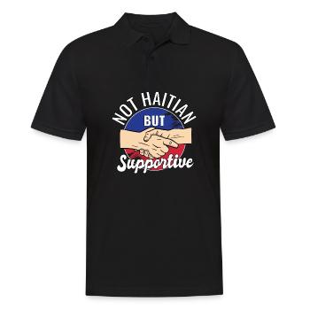 Pas haïtien mais un voyageur de campagne solidaire Haïti - Polo Homme - noir - Devant - Kai (181cm)