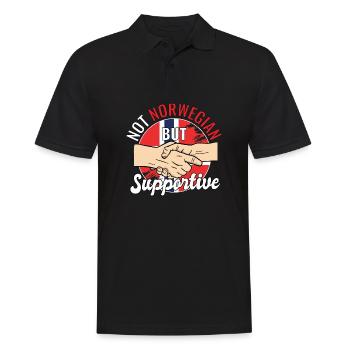 Pas norvégien mais voyageur du pays qui vous soutient - Polo Homme - noir - Devant - Kai (181cm)
