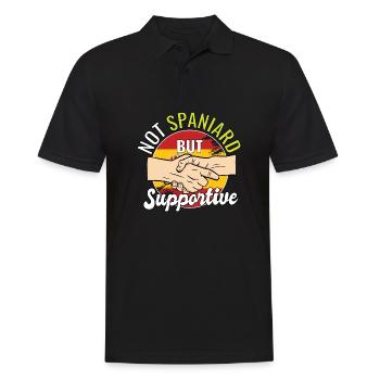 Not Spaniard But Supportive Country Traveler - Men's Polo Shirt - black - Front - Kai (181cm)
