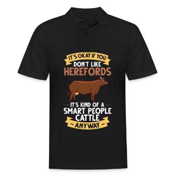 Hereford Vache Bovins Bull Élevage bovin Agriculteur - Polo Homme - noir - Devant - Kai (181cm)