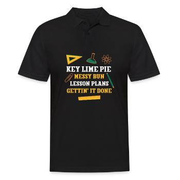 Key Lime Pie Messy Bun Plans de cours Professeur drôle - Polo Homme - noir - Devant - Kai (181cm)
