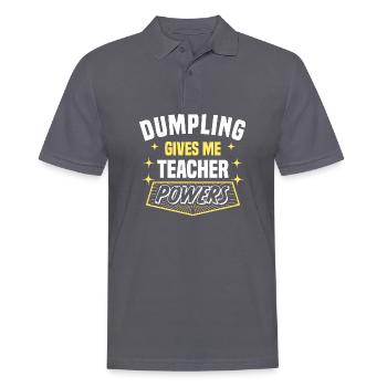 Dumpling Gives Me Teacher Powers Funny Professor - Männer Poloshirt - Anthrazit - Vorne - Nico (186cm)
