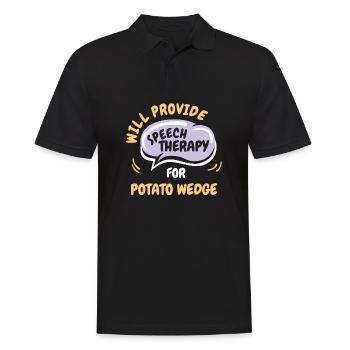 Provide Speech Therapy for Potato Wedge Funny - Men's Polo Shirt - black - Front - Kai (181cm)