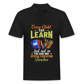 Special education Special education Promoting special needs - Men's Polo Shirt - black - Front - Kai (181cm)